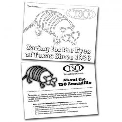 COLORING SHEETS - CARING FOR THE EYES OF TEXAS (ARMADILLO)